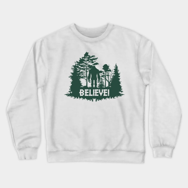 I Believe in BIGFOOT Crewneck Sweatshirt by justSVGs